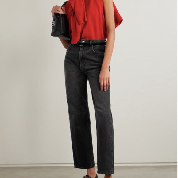 B Sides Plein High Rise Straight Leg Jeans Black Wash 26 - Picture 1 of 9